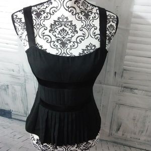 BCBGMAXAZRIA  Black Pleated Tank Size Small